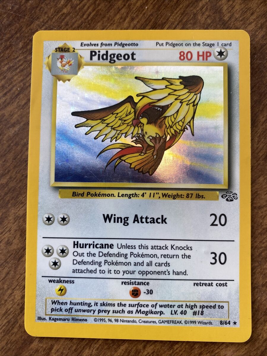 PIDGEOT 8/64 HOLO RARE JUNGLE SET COLLECTION 1999 POKEMON CARD