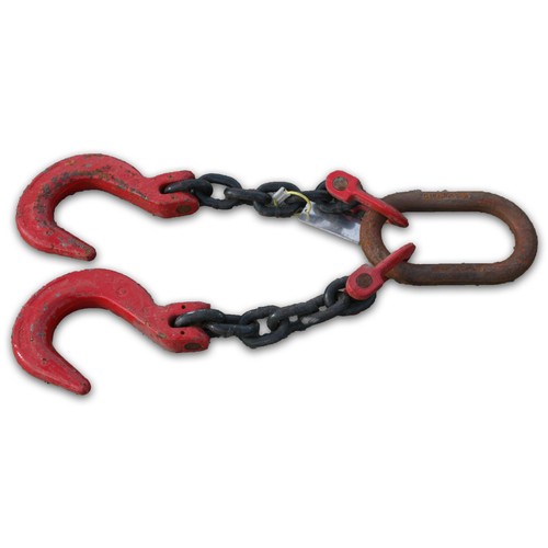 31,300 LB WLL-30" REACH TWO FALL SIZE 5/8"GRADE 80 CRANE LIFTING CHAINS HOOKS - Picture 1 of 6