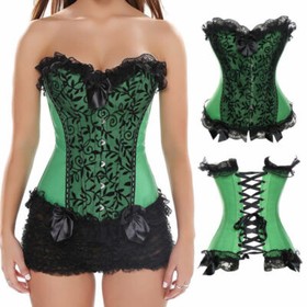 Women's Lace Up Corset Bustier Waist Cincher Sexy Lingerie Plus Size Body Shaper