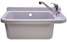 Set Utilitaire de Puits Gris 60cm Évier Avec Mitigeur Monocommande