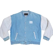 International Denim Made In Canada Denim Varsity Jacket Size XXL