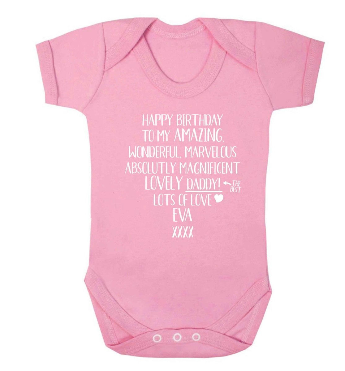 Happy birthday daddy, baby vest bodysuit dad son daughter