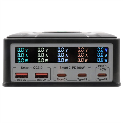 EX-1107 Exsys Multiport HighPower Charger 15W m.QI USB-C PD max.260W ~D~