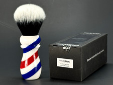 Yaqi Resin Barber Pole Style 24mm Tuxedo Knot Synthetic Shaving Brush R1742-S1