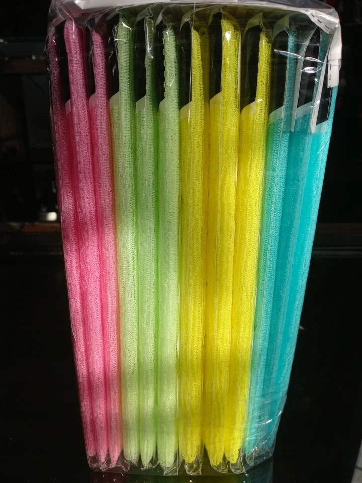 12 piezas. SALUX JAPONÉS BELLEZA PIEL PAÑO BAÑO CUERPO TOALLA LAVADO ROSA AZUL AMARILLO Foto 4 de 4