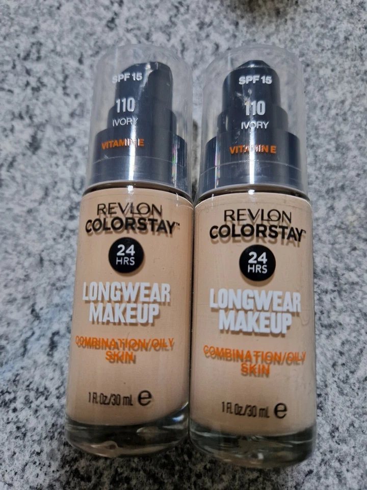 2 x IVORY REVLON COLORSTAY FOUNDATION 24Hrs 30ml No 110 - Image 3 of 4