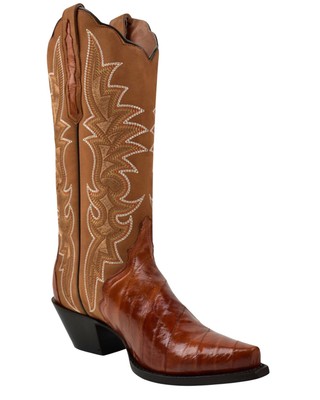 Dan Post Women's Eel Peanut Exotic Western Boot - Snip Toe - DPS712