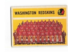 1960 TOPPS FOOTBALL WASHINGTON REDSKINS TEAM #132 HIGHER GRADE LAST CARD OF SET!