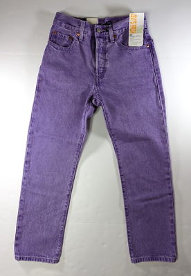 Levis 501 Jeans Women's Size 24 Purple Denim Fresh Original Cropped High  Rise | eBay