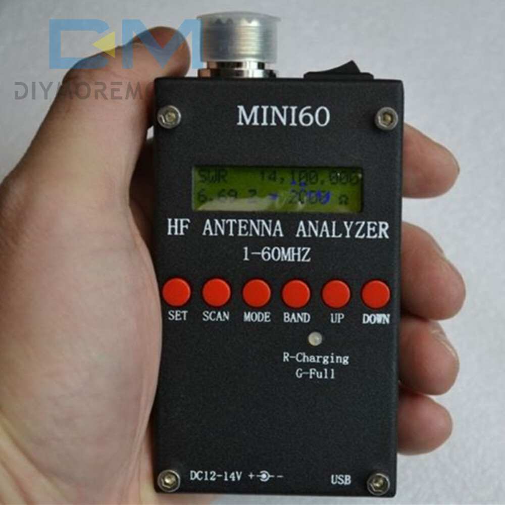SARK100 MINI60 HF ANT SWR Antenna Analyzer Meter 1-60Mhz Tester For Ham ...
