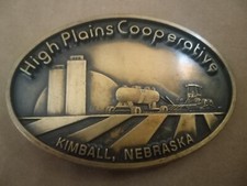 High Plains Cooperative Kimball. Nebraska Limited Edition Brass Belt Buckle