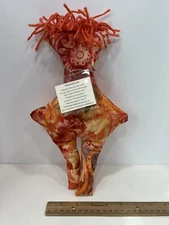 "Dammit Whammit" Doll Handmade  Stress Relief Frustration Doll 12" Orange