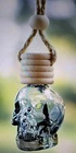 PERFUME BOTTLE GOTHIC SKULL 8ML  Smokey glass Empty Hanging Aroma Car Pendant