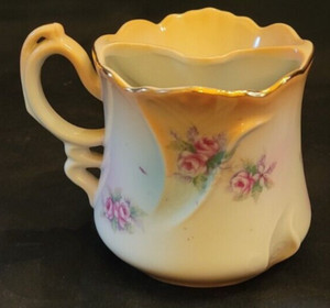 Hand Painted Shaving Cup - Brandenburg - Ornate Handle.