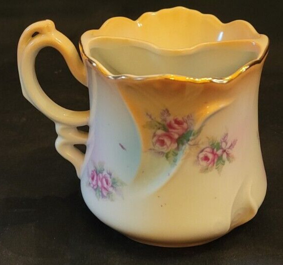 Hand Painted Shaving Cup - Brandenburg - Ornate Handle.