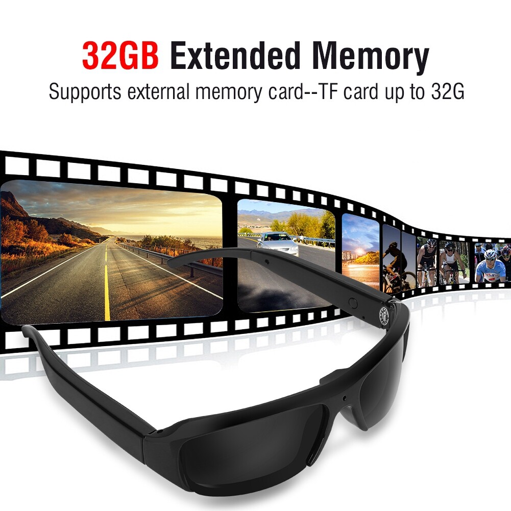 1080P HD Spy Camera Glasses Hidden Eyeglass Sunglasses Recorder Eyewear