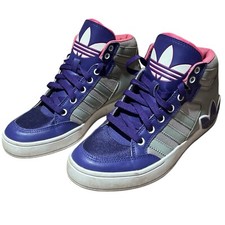 Adidas  Court Hi-Top Sneakers Piurple  / Gray ART G99500 Uk3.5 Kids Boots Purple