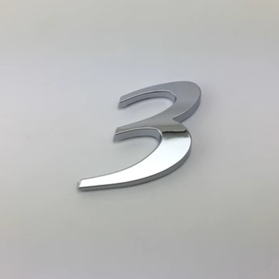 Chrome ABS Car Rear Trunk Emblem 3 Number Badge for Mazdaspeed 3 MS3 Mazda 3