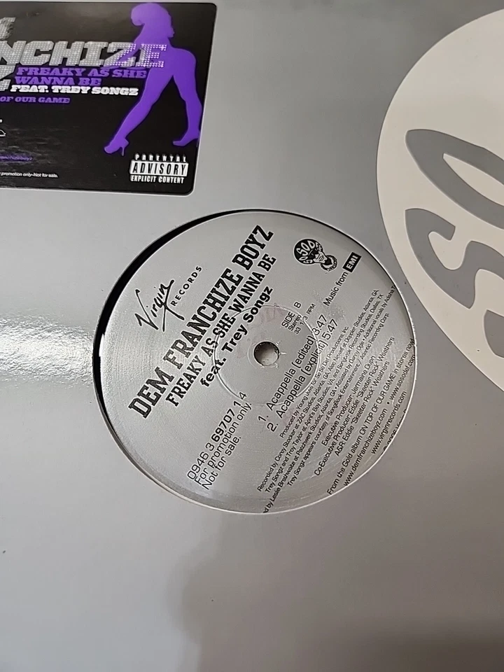 DEM FRANCHIZE BOYZ / TREY SONGZ "FREAKY AS SHE WANNA BE" 2006 VINYL  - Image 2 of 4