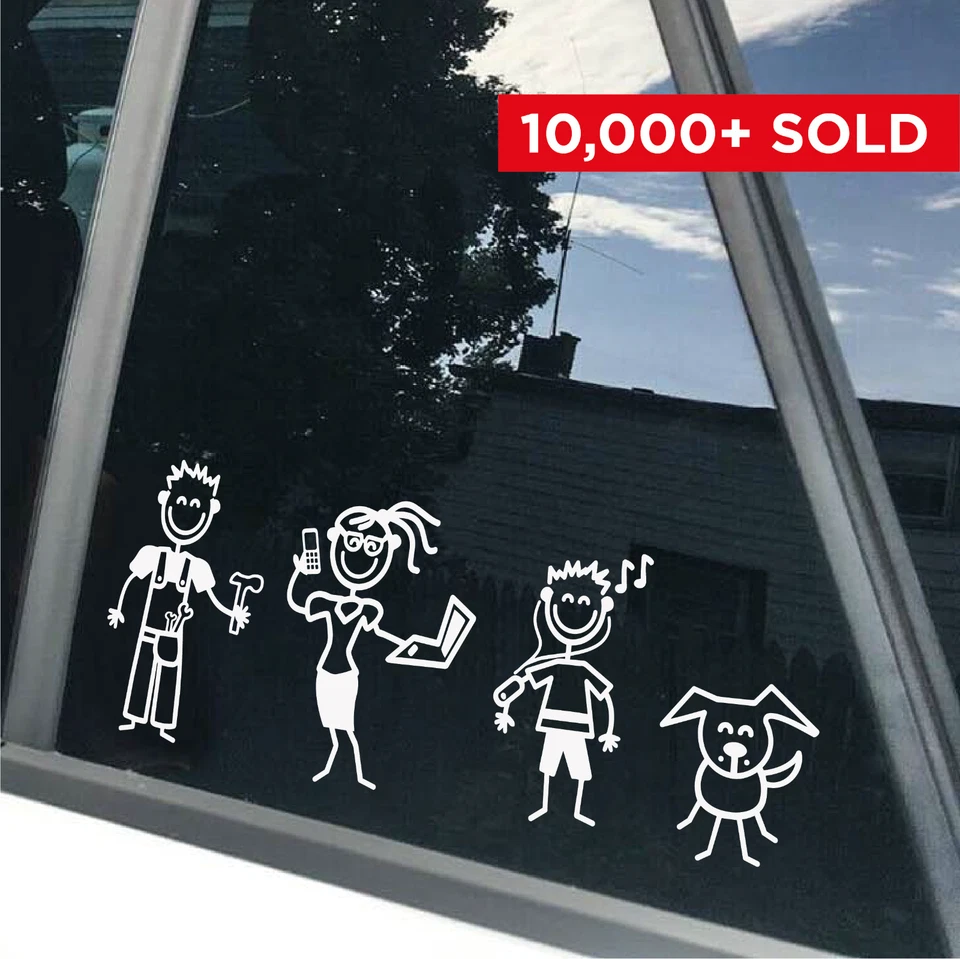  MY CAR STICK FAMILY Window Bumper Vinyl Sticker, any colour. From LondonDecal.