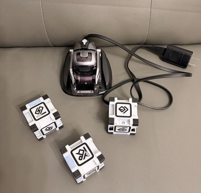 Anki Cozmo Collector's Edition Educational Robot  Liquid Metal W/ Charger Blocks