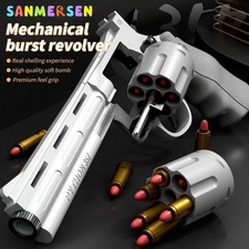 Revolver Soft Bullet Toys Gun Blasters Gun Pistol with Foam Pellet Shell 28CM