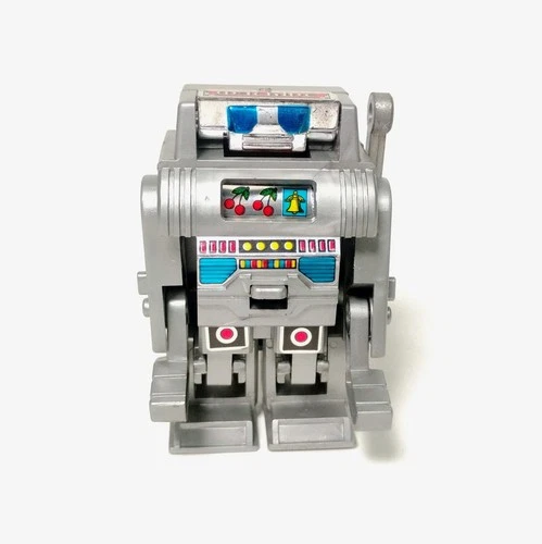 Vintage SELECT Gamebots Transforming Slot Machine Robot Figure 3" Japan 1984