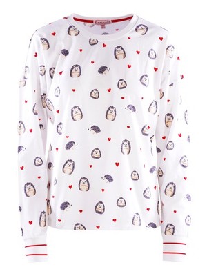 Pj Salvage Damen Langarm Pyjamaoberteil Be Mine Schlafshirt Schlafanzugoberteil