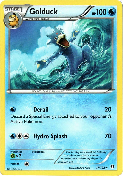 Golduck - 17/122 - Rare (Lp) BREAKPoint - Water Pokémon