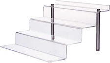 Acrylic Riser Shelf 4 Tier Clear Display Stand for Collectibles Pop Figures, ...