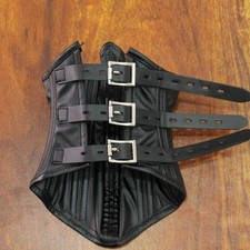 PU Leather Neck Collar Corset for Couple Slave Body Restraint Half Mask Roleplay