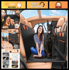 Waterproof Dog Seat Cover for Back Seat, Nonslip Car Hammock, 500 lbs Capacity,