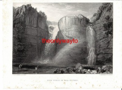High Force Or Fall Of Tees, J M W Turner, Buchillustration (Druck), um 1880