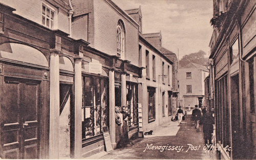 FAH Pre 1919 Postcard, The Post Office, Mevagissy, Kernow