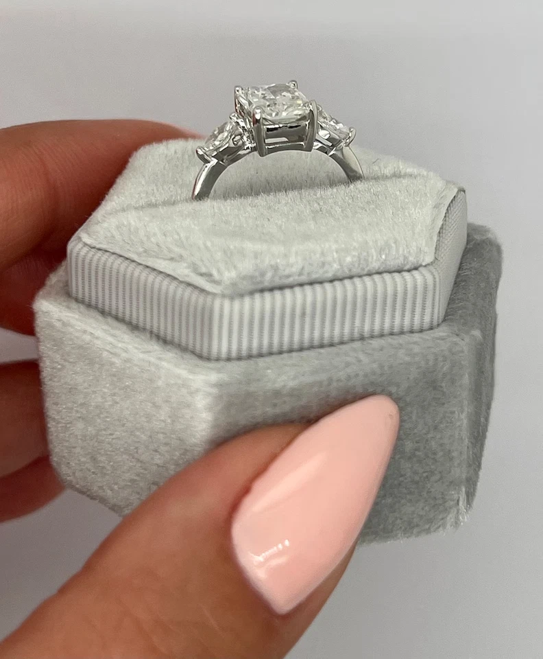 3.00 TCW Radiant Cut Moissanite Engagement Wedding RIng 14k Solid White Gold - Image 4 of 4