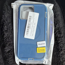 Blue MagSafe Back Case Cover for Apple iPhone 14 Pro Max, Wireless Charging