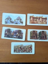 Set of 5 Stereograph Cards Double Sided Moki and Sioux Native American and more