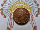 1874 Indian Head Cent,  Looks XF-AU