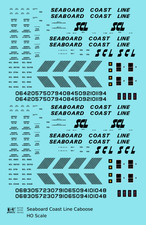 K4 HO Scale Decals Seaboard Coast Line Steel Caboose Black