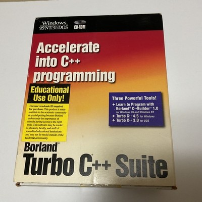 Borland Turbo C++ Suite 3.0 4.5 CD-ROM Windows DOS Vintage Programming Software 