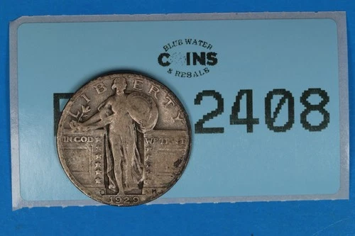 1929-S 25C STANDING LIBERTY SILVER QUARTER EARLY US TYPE COIN RAW-2408