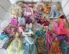 Barbie Dresses Clothing Pink Blue Stripes Yellow Gowns Doll Size Lot READ