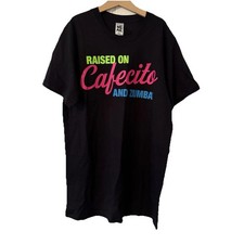 Zumba Wear XS/S “Raised On Cafecito And Zumba” T-shirt Bold Black Small BNWT