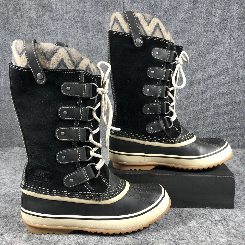 Botas de nieve negras altas impermeables Sorel para mujer talla 7 invierno con cordones Foto 2 de 4