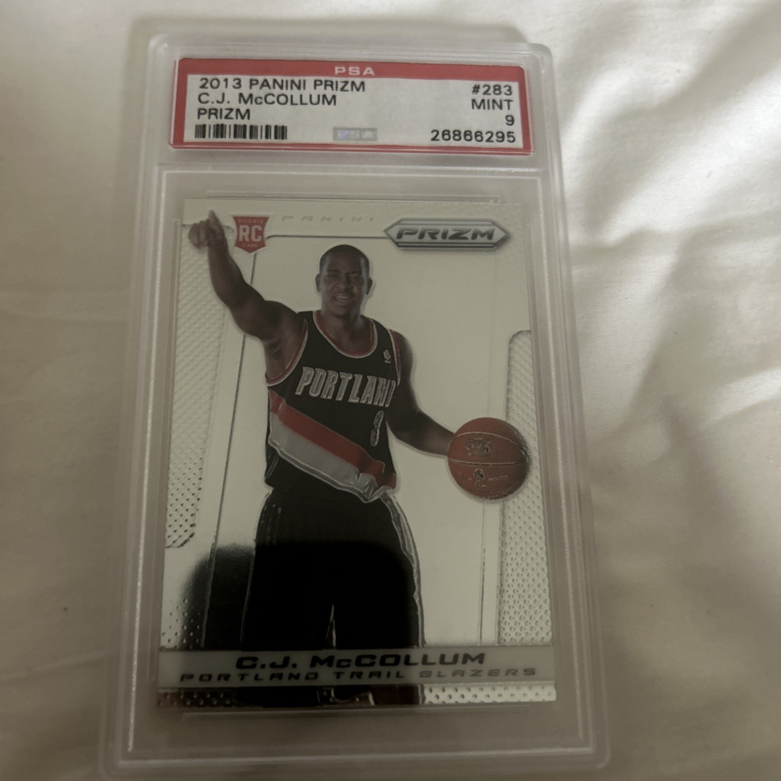 2013 panini prizm CJ McCollum #283 silver rookie Rc blazers Portland psa 9 mint