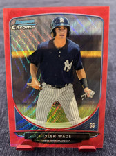 2013 BOWMAN CHROME #20/25 TYLER WADE YANKEES RED WAVE REFRACTOR PRE ROOKIE