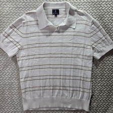 Ben Sherman Men  s Cream S/S Polo Sweater - Size L - EUC - Cotton/Acrylic