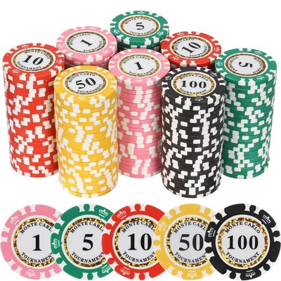 Clay Poker Chips 13.5 Gram Numbered Blackjack Chips Set 200pc Casino pokers C...