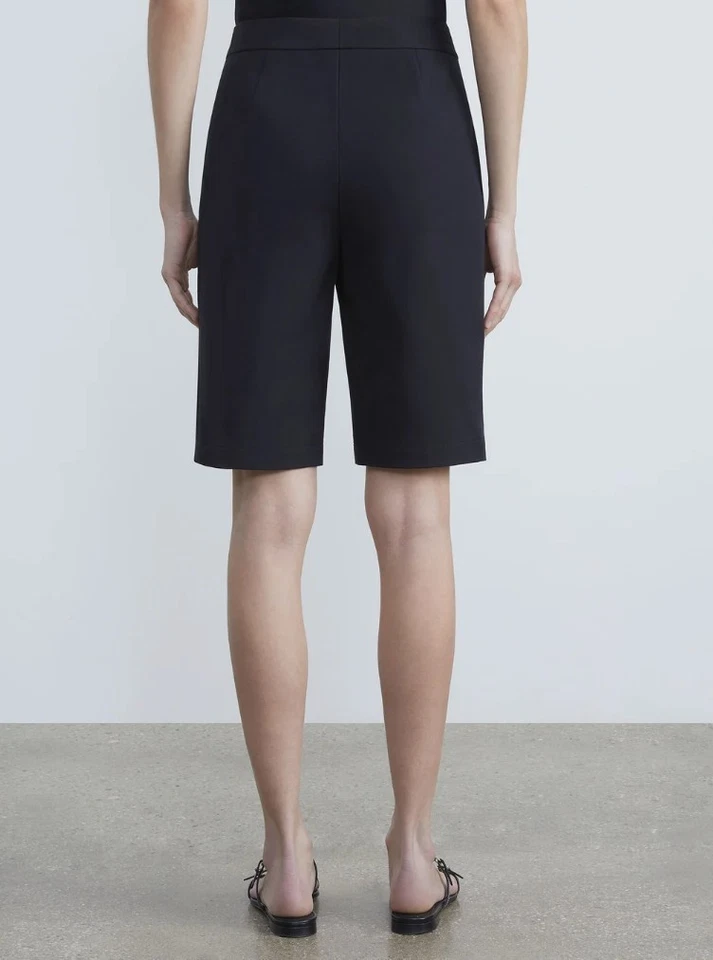 Lafayette 148 Technical Stretch Bermuda Shorts Sz 6 $398 Manhattan Navy Blue - Image 2 of 4