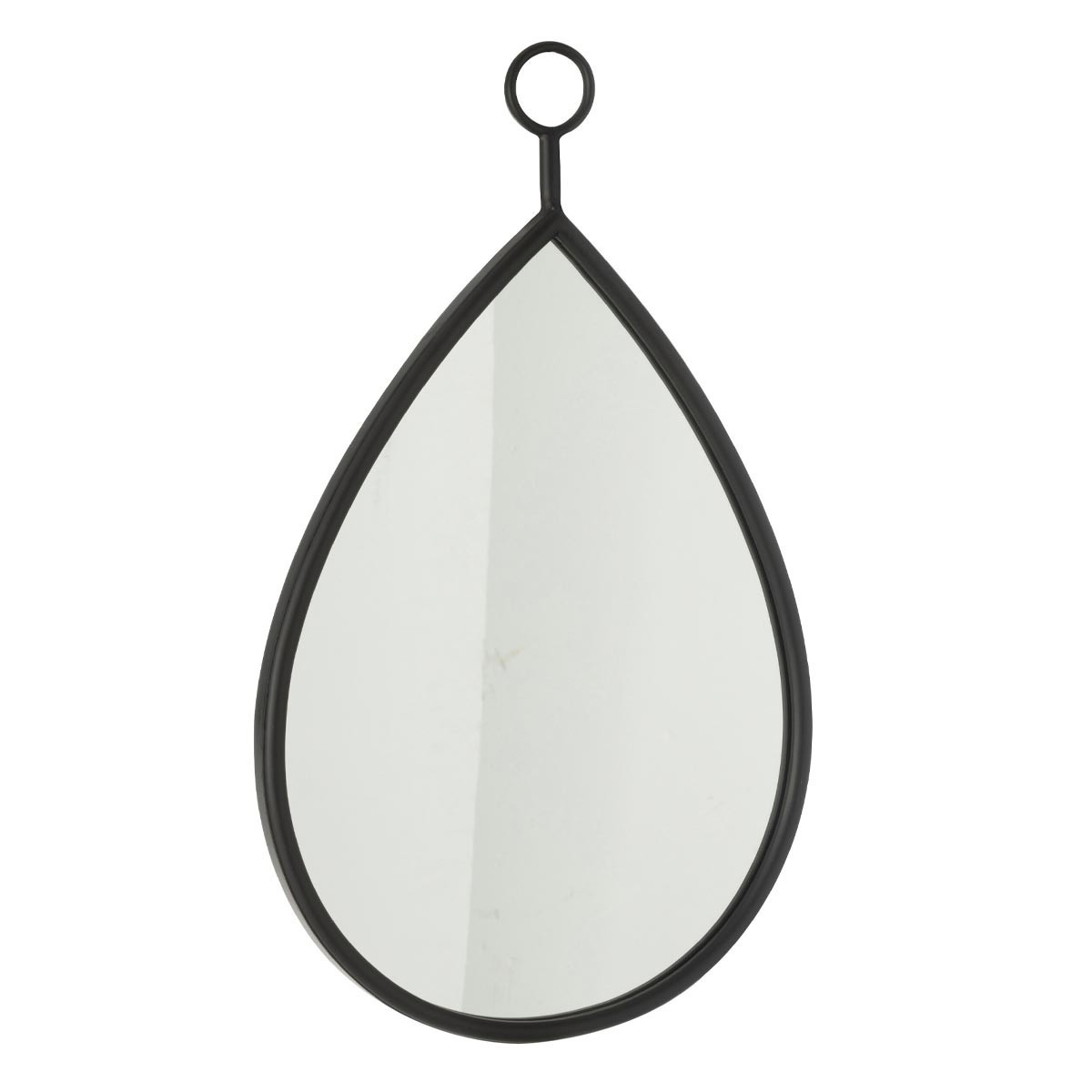 Miroir noir Drop 61cm design asymétrique moderne pour décoration murale salon